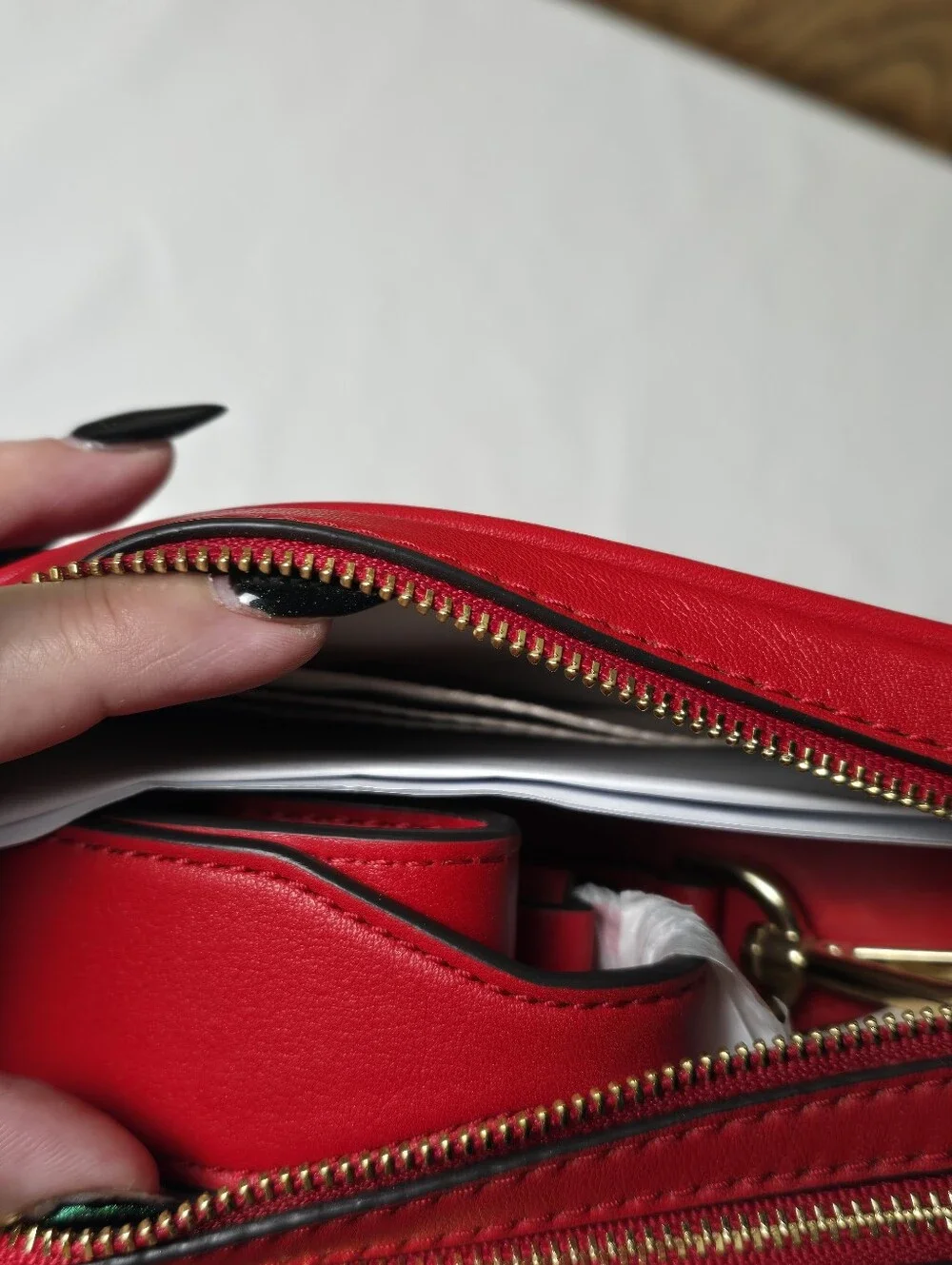 Michael Kors Small Red Quilted Studded Camera Bag